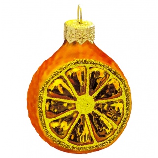 Елочное украшение "Апельсин", без упаковки/в подарочной упаковке h-6 см